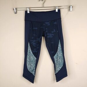 Lululemon Wunder Under Crop Leggings‎ Sashiko Cross Inkwell Camo